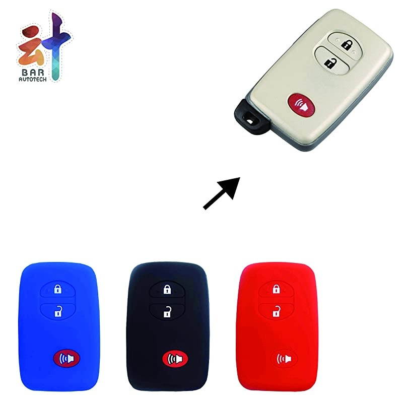 Autotech Remote Key Silicone Rubber Keyless Entry Shell Case Fob and Key Skin Cover fit for Toyota 4runner Venza Avalon Land Cruiser Camry Prius 1 Pair Blue
