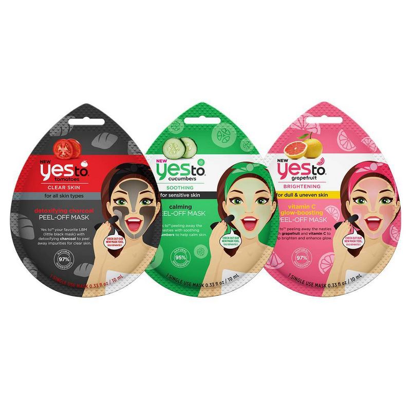 Yes To Variety Peel-Off Masks Set - 3ct/0.33 fl oz each