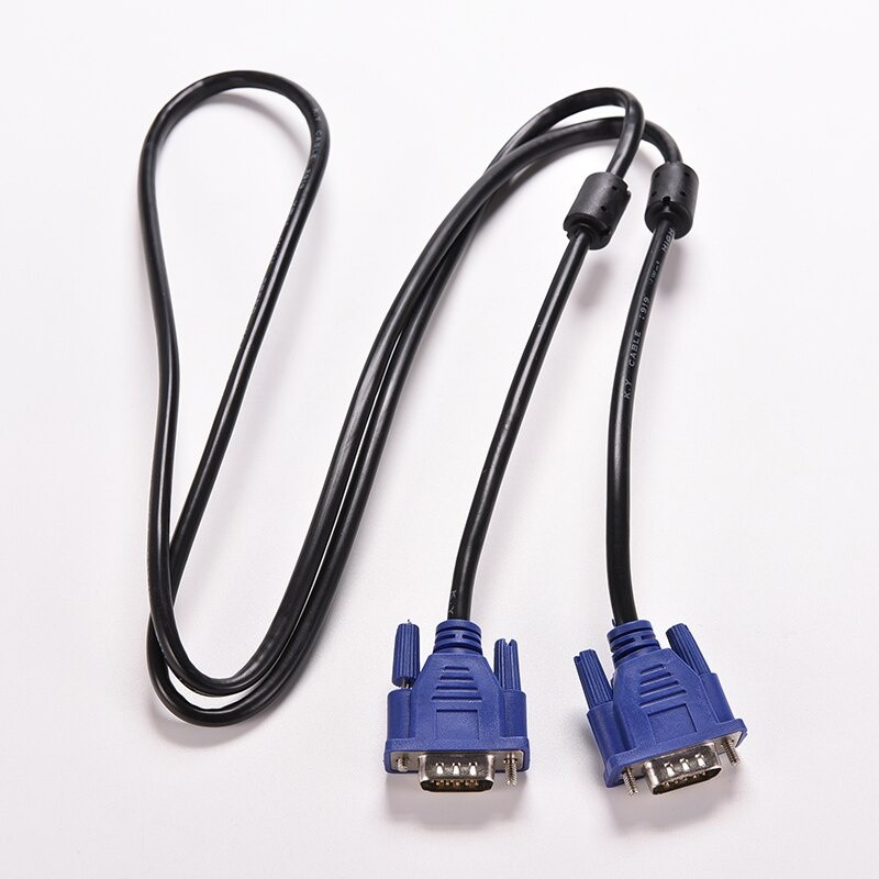 1PC Blue 1.5M 5FT 15 PIN VGA HDB15 SUPER VGA SVGA M/M Male To Male Connector Cable Cord Extension Monitor FOR PC TV