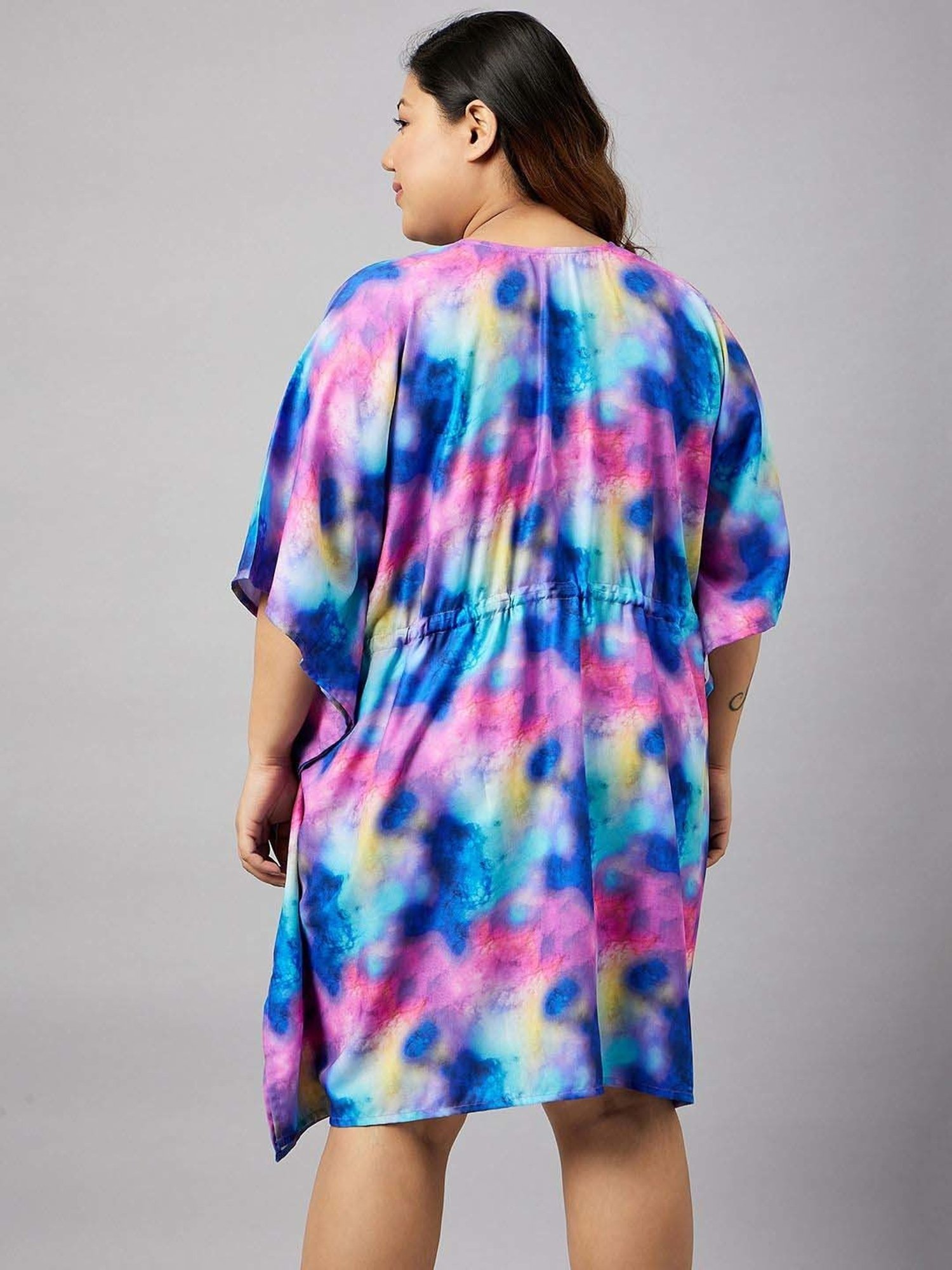 Secrets By ZeroKaata Blue Printed Kaftan