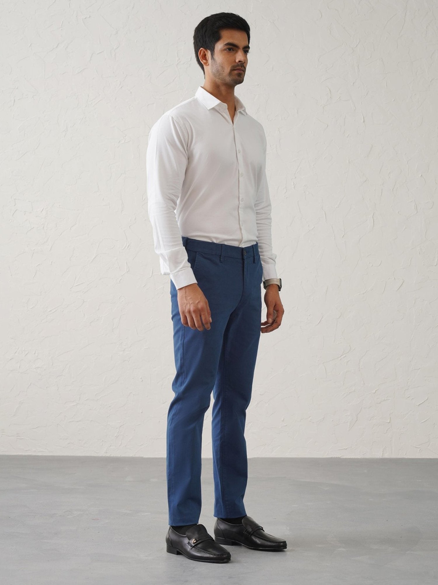 MinusOne Dark Blue Regular Fit Chinos