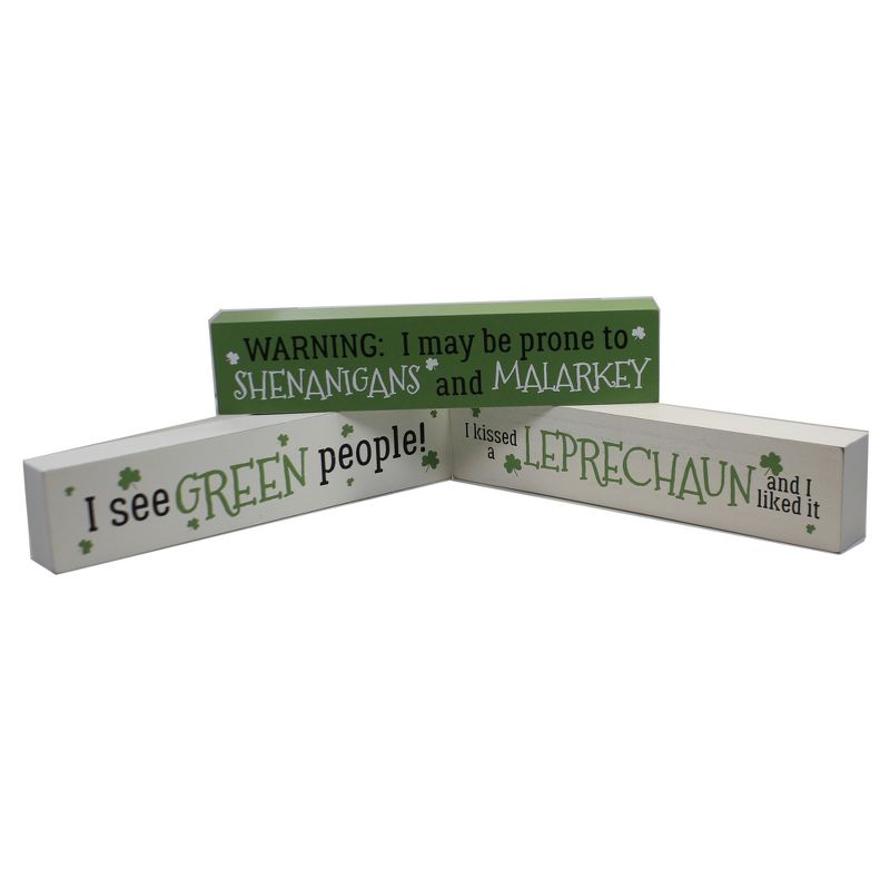 Saint Patricks 2.5" St. Patrick's Block Decor Leprechaun Malarky  -  Freestanding Signs