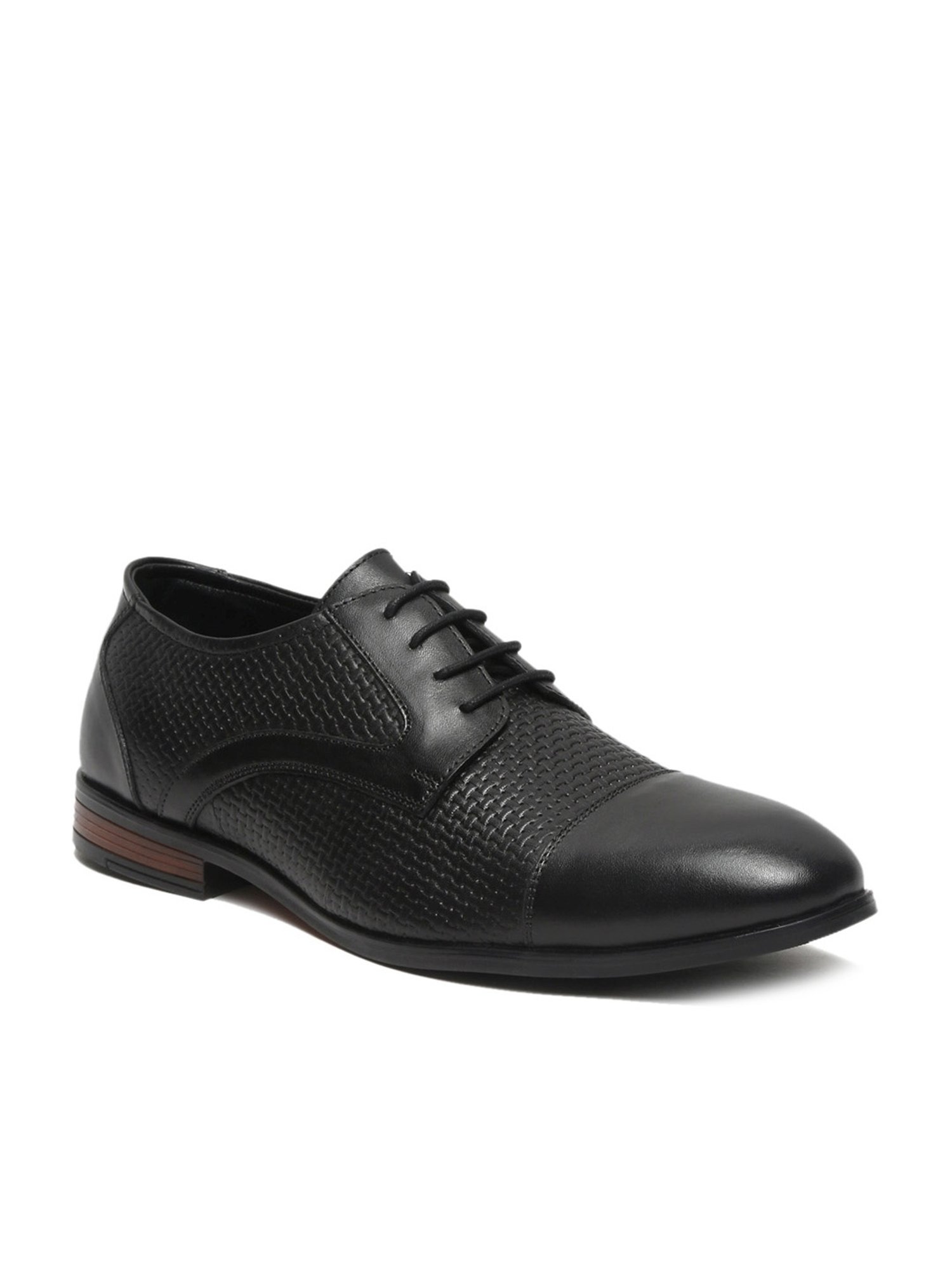Teakwood Leathers Men's Black Derby Shoes