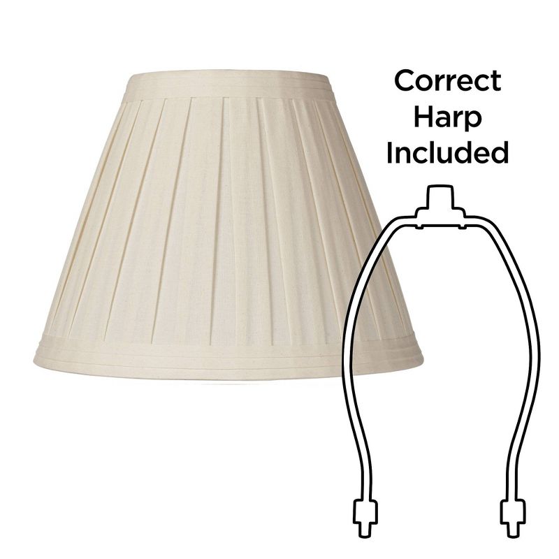 Springcrest Set of 2 Creme Linen Box Pleat Lamp Shades 7x14x11 (Spider)