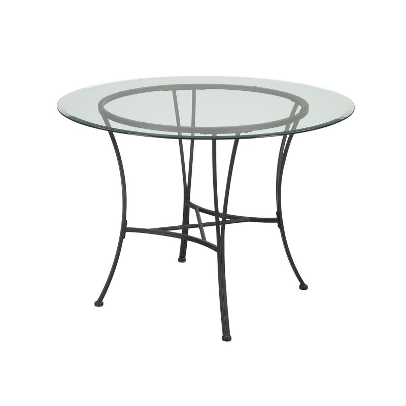 5pc Chandler Glass Top Metal Dining Set Black - Dorel Living
