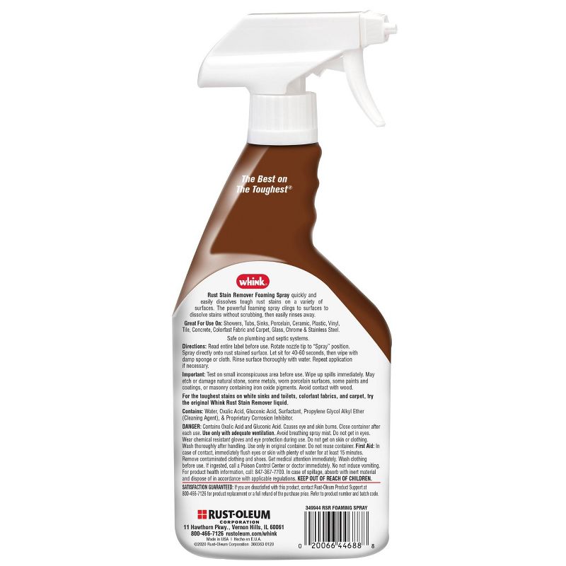 Whink Rust Stain Remover Foaming Spray - 24 fl oz