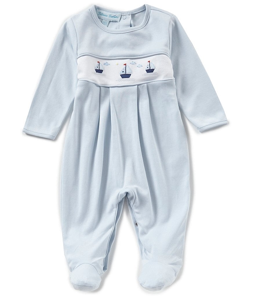 Feltman Brothers Baby Boys Newborn-9 Months Sailboat Embroidered Coverall