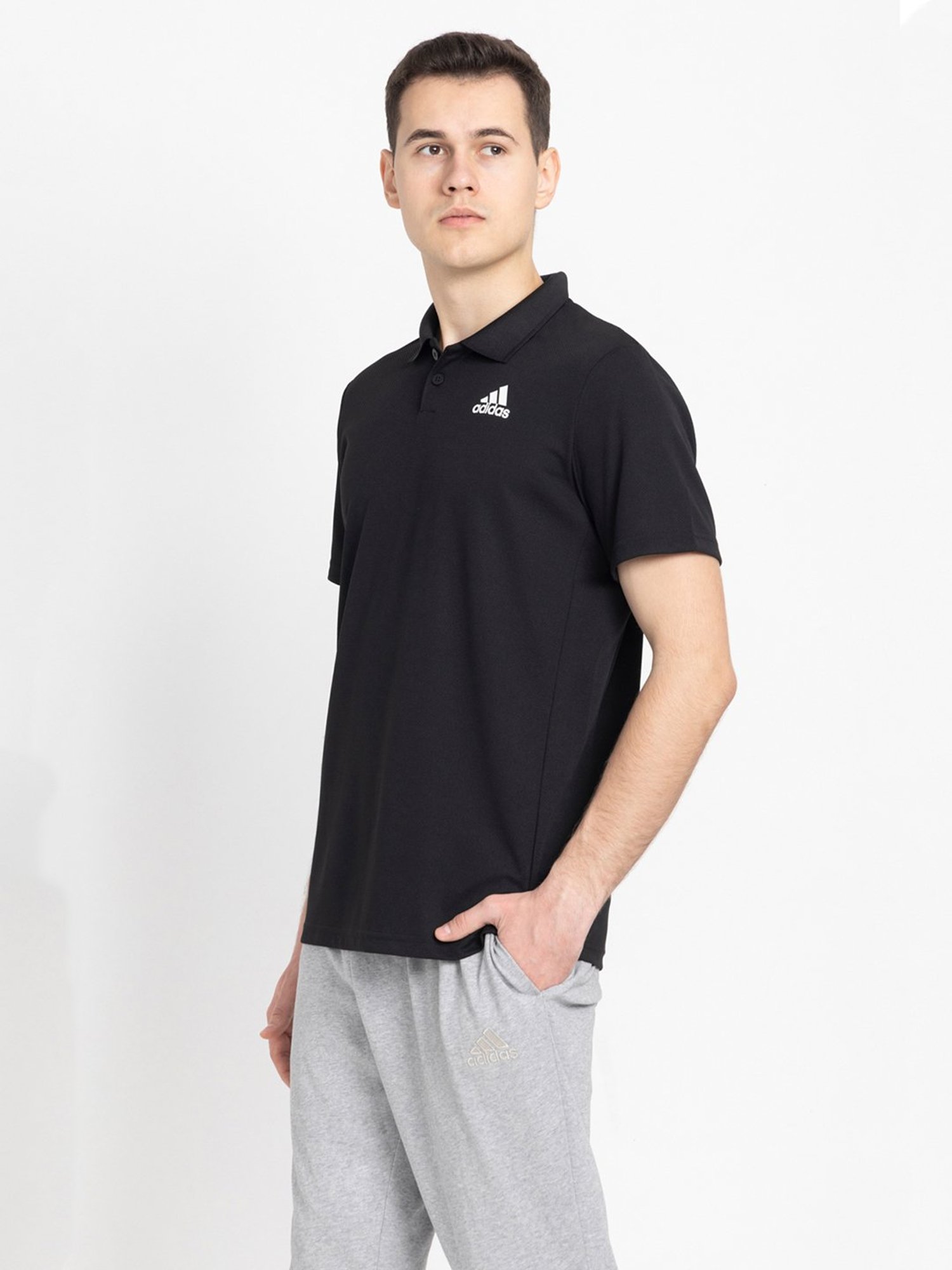 adidas Black Regular Fit Sports Polo T-Shirt