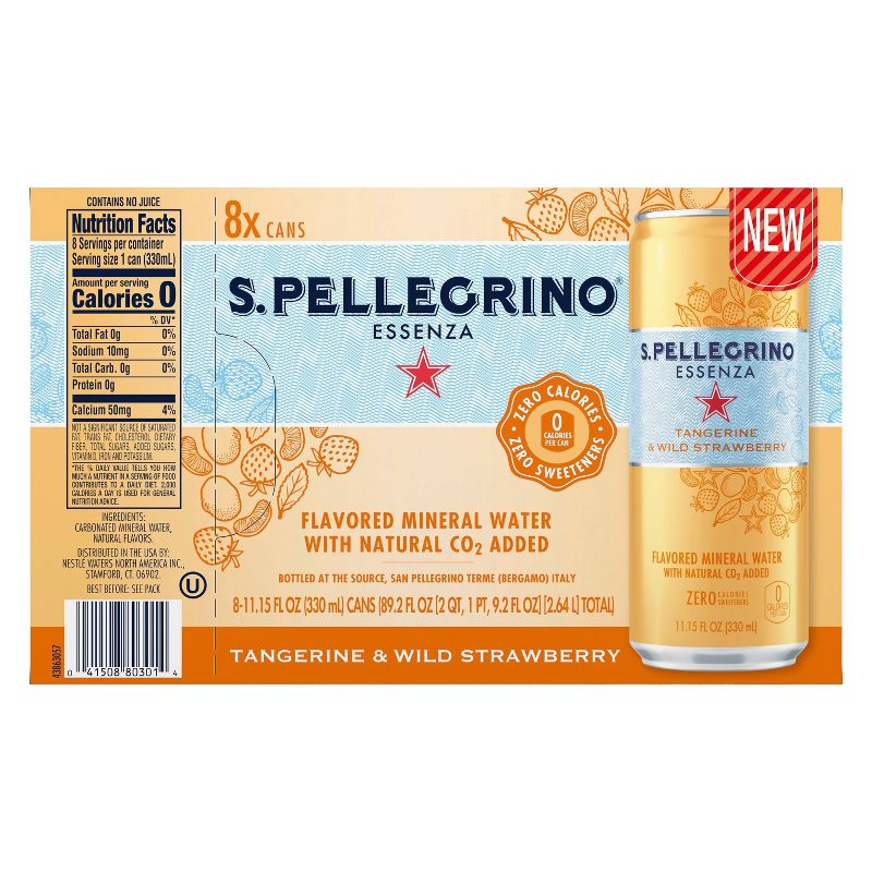 San Pellegrino Essenza Tangerine Strawberry Water - 8pk/11.15 fl oz Cans