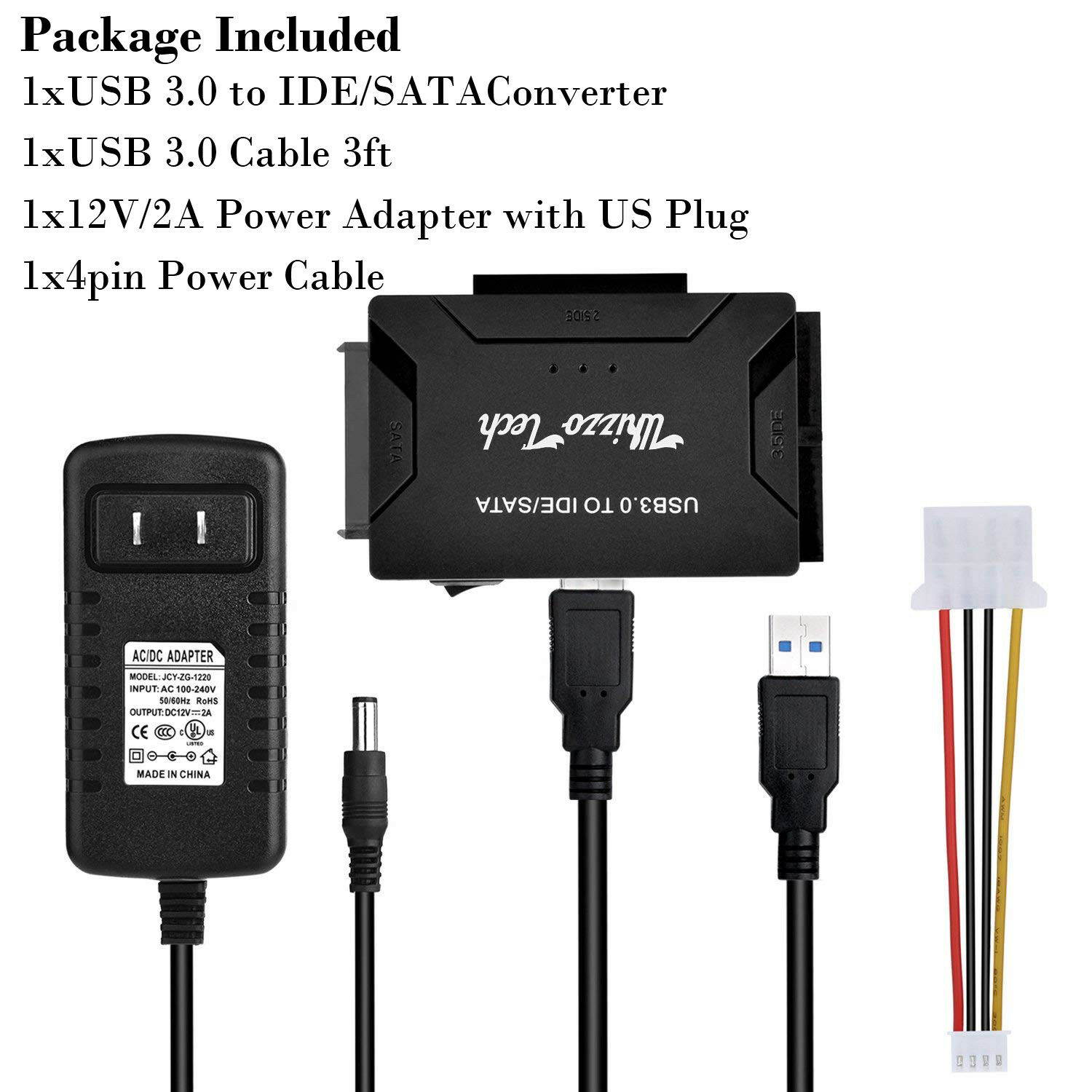 USB 3.0 to IDE/SATA Converter Adapter Kit For 2.5"/3.5" SATA/IDE/SSD Hard Drive