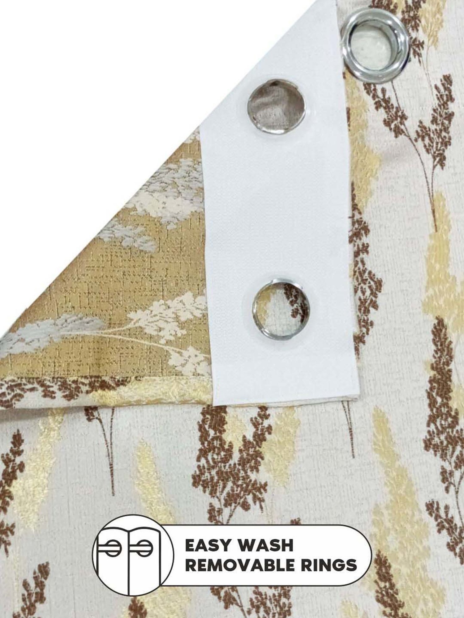 Bianca EL`PESSO Silver & Brown Faux Silk 5 Ft. Window Curtain