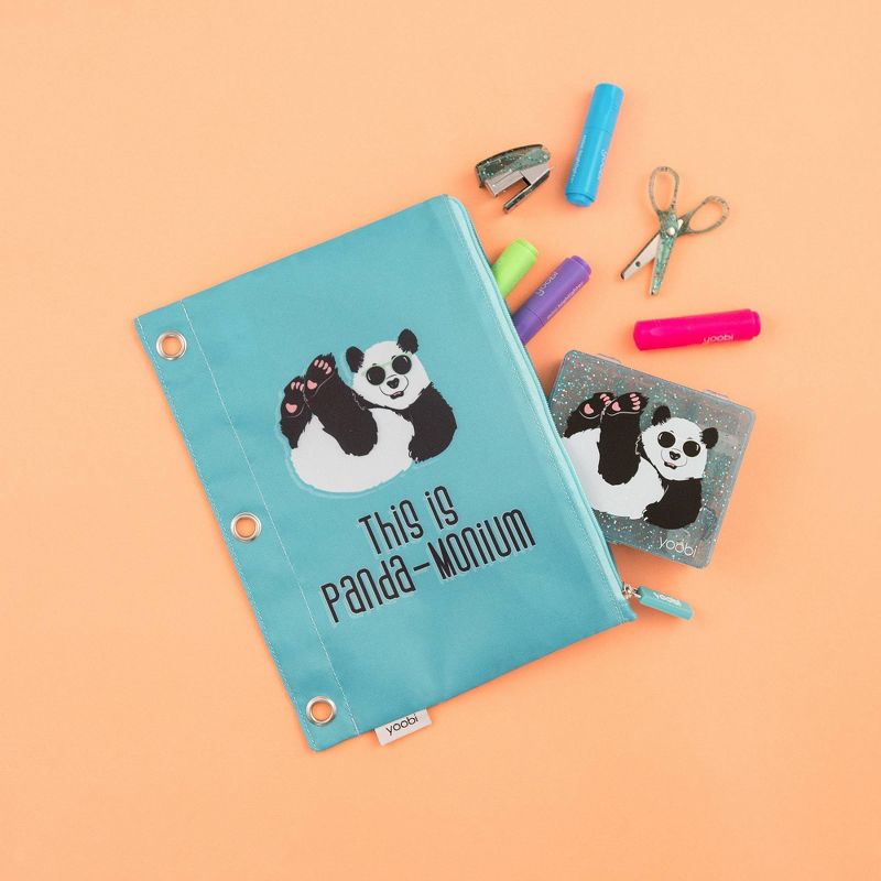 Binder Zip Pencil Case Panda-Monium Blue - Yoobi™