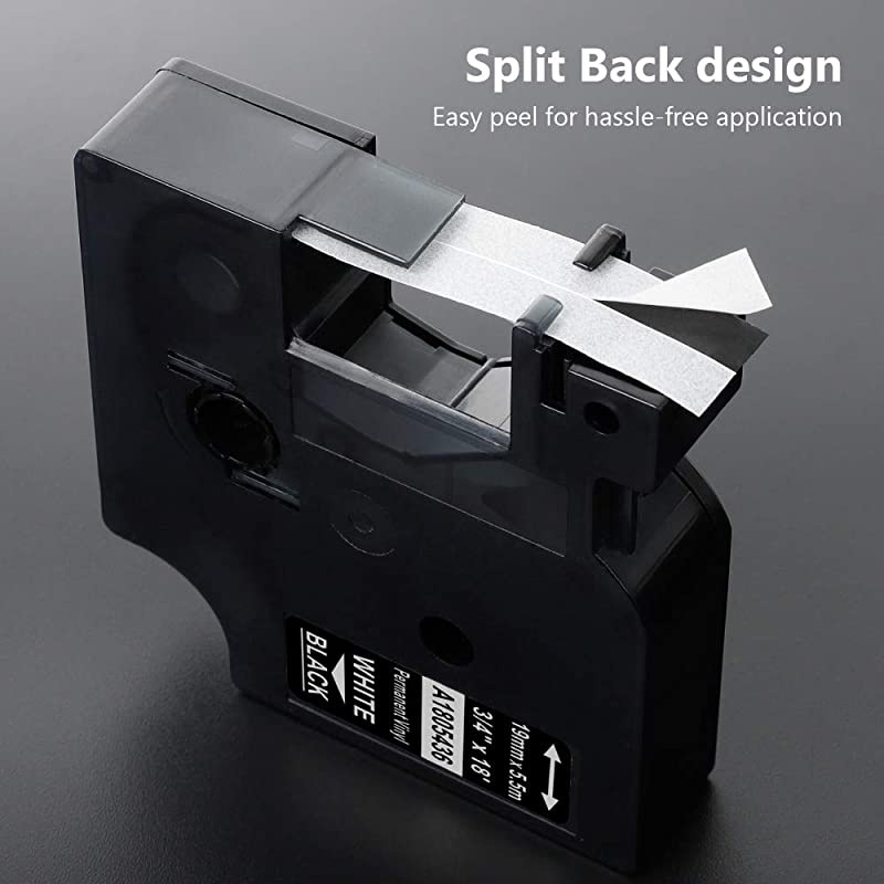 Compatible Industrial Labels Replacement for DYMO Rhino 1805436 Industrial Permanent Vinyl Label Tape for DYMO Rhino 4200 5200 5000 6000 Label Maker, White on Black, 3/4 Inch x 18 Feet,3-Pack