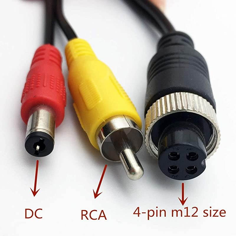 pcs Pack M1Adapter 4 Pin Female Aviation Plug to RCA AV + DC Male Extension Cable for Car Camera