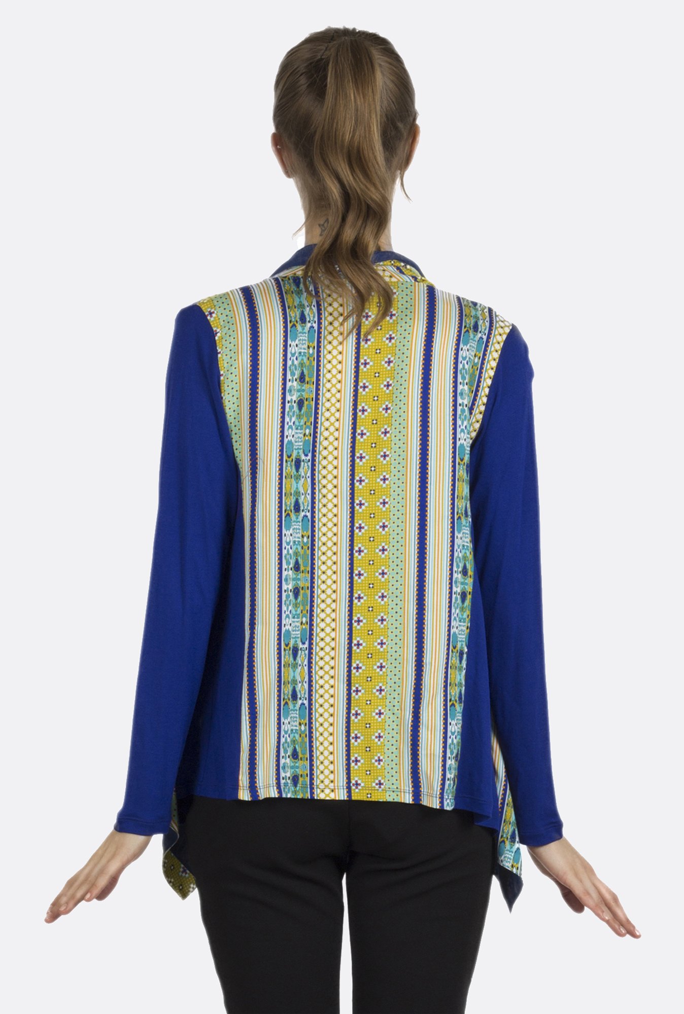 Fusion Beats Multicolor Striped Shrug