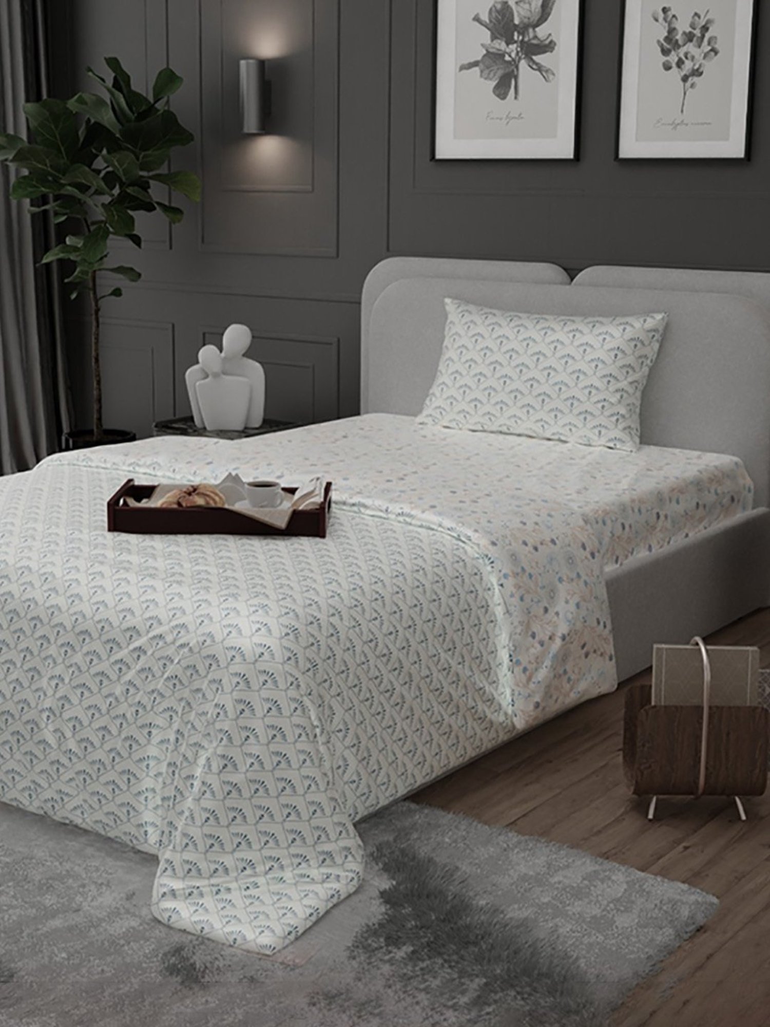 Stoa Paris Elegance Off White Polyester 300 TC Single Comforter