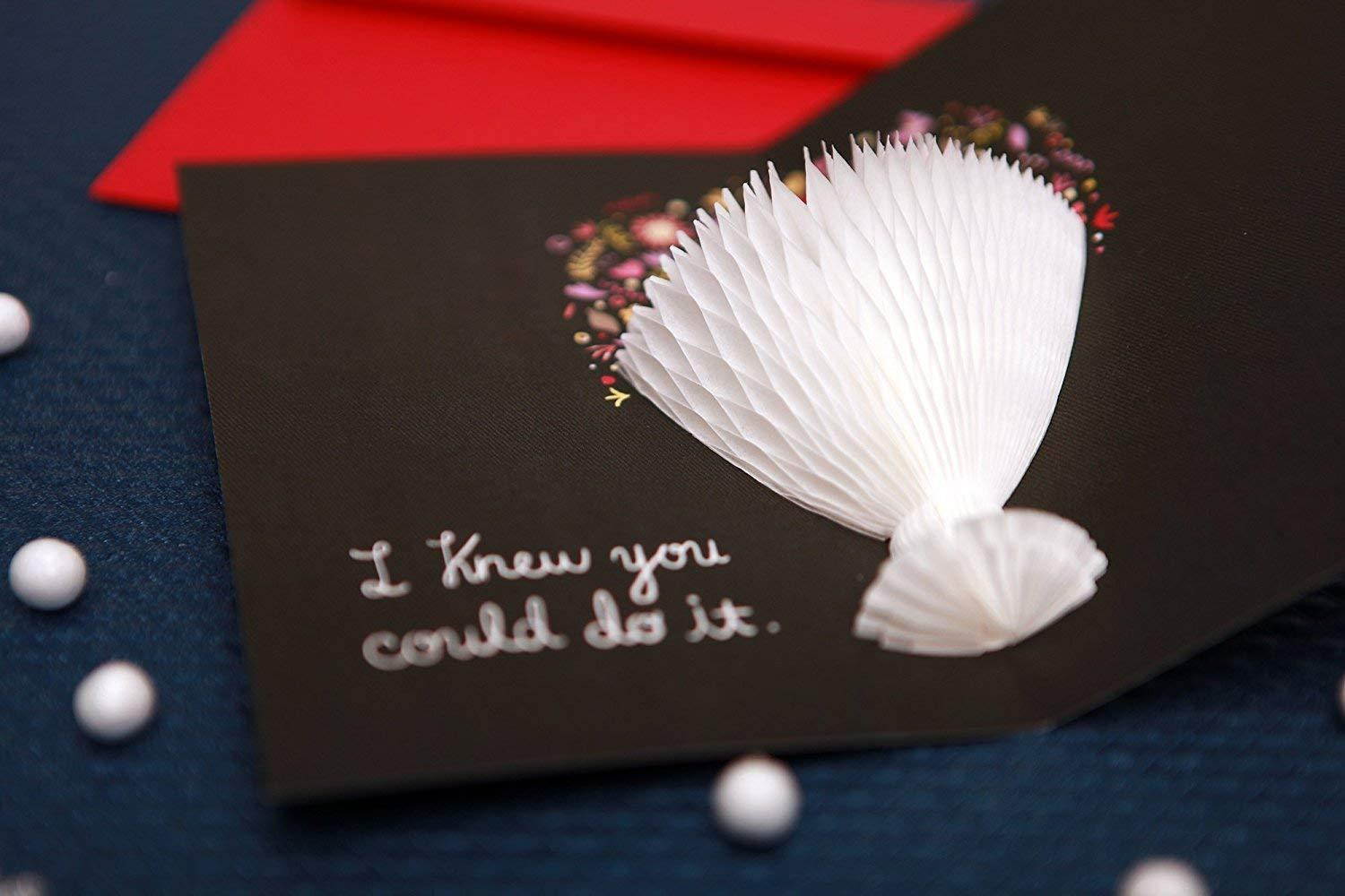 YURICOM Handmade Honeycomb Pop Up Greeting Card (Pack of 1, Bouquet_01)