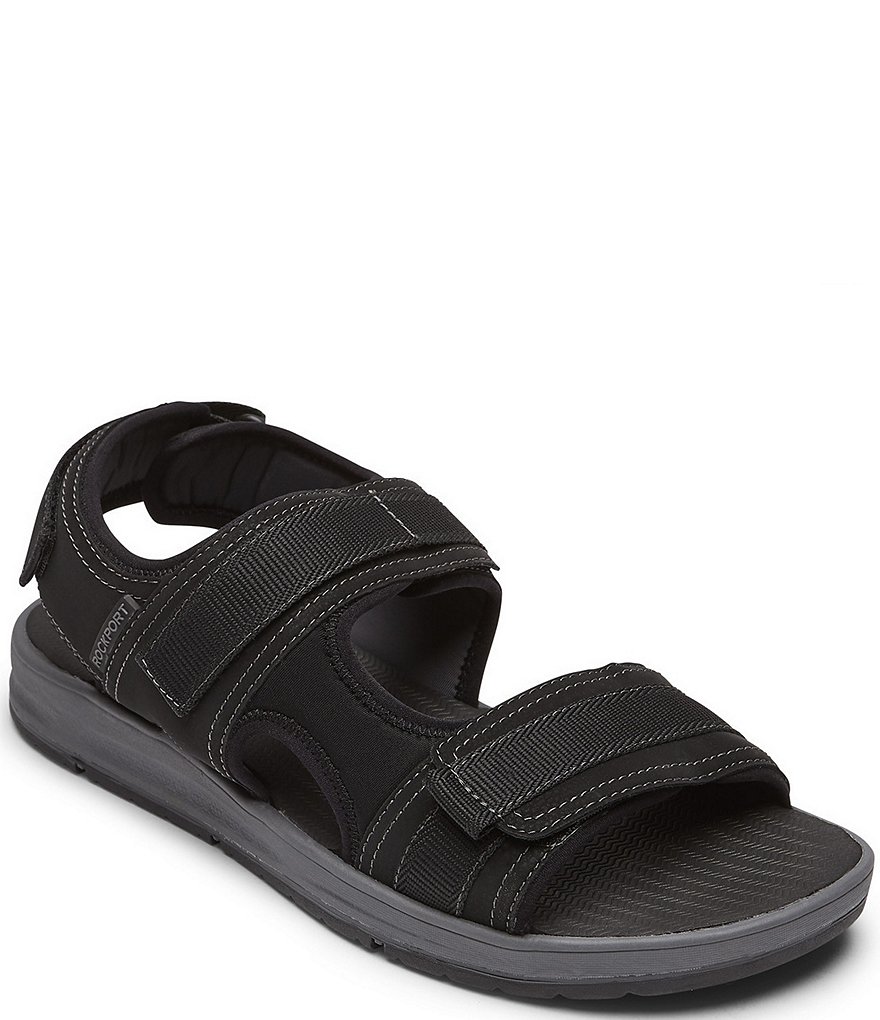 Rockport Men's Lucky Bay Sport 3 Strap Suede Sandals
