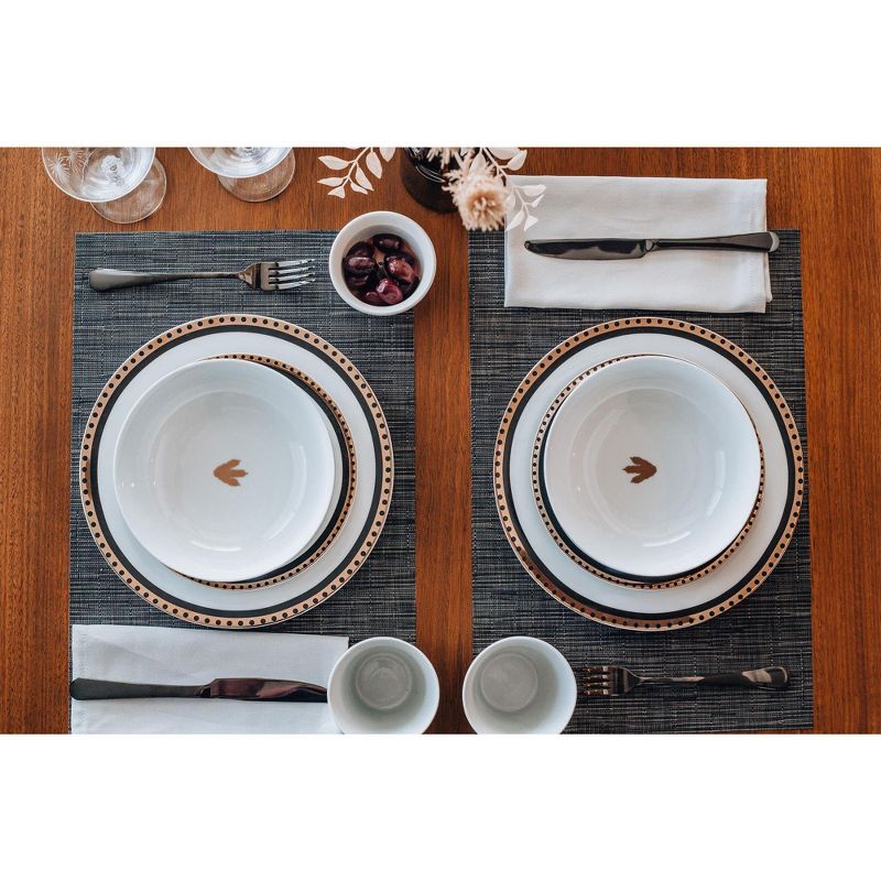 Robe Factory LLC Jurassic Park Logo 16-Piece Ceramic Dinnerware Set Replica | Plates, Bowls, Mugs