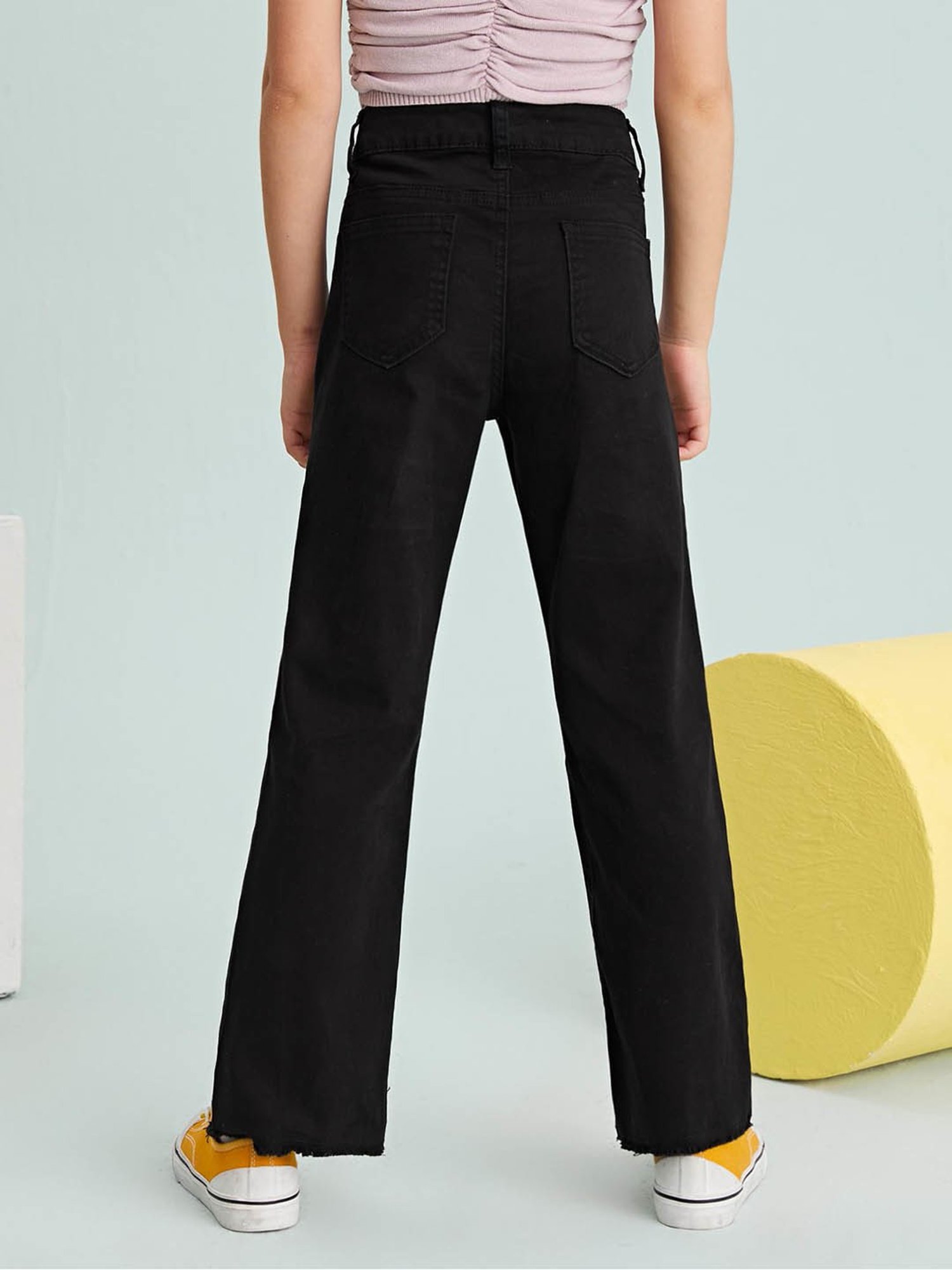 Kotty Girls Black Solid Jeans