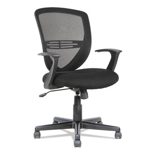 Swivel/tilt Mesh Mid-Back Task Chair, Fixed Cantilevered Arms, Black
