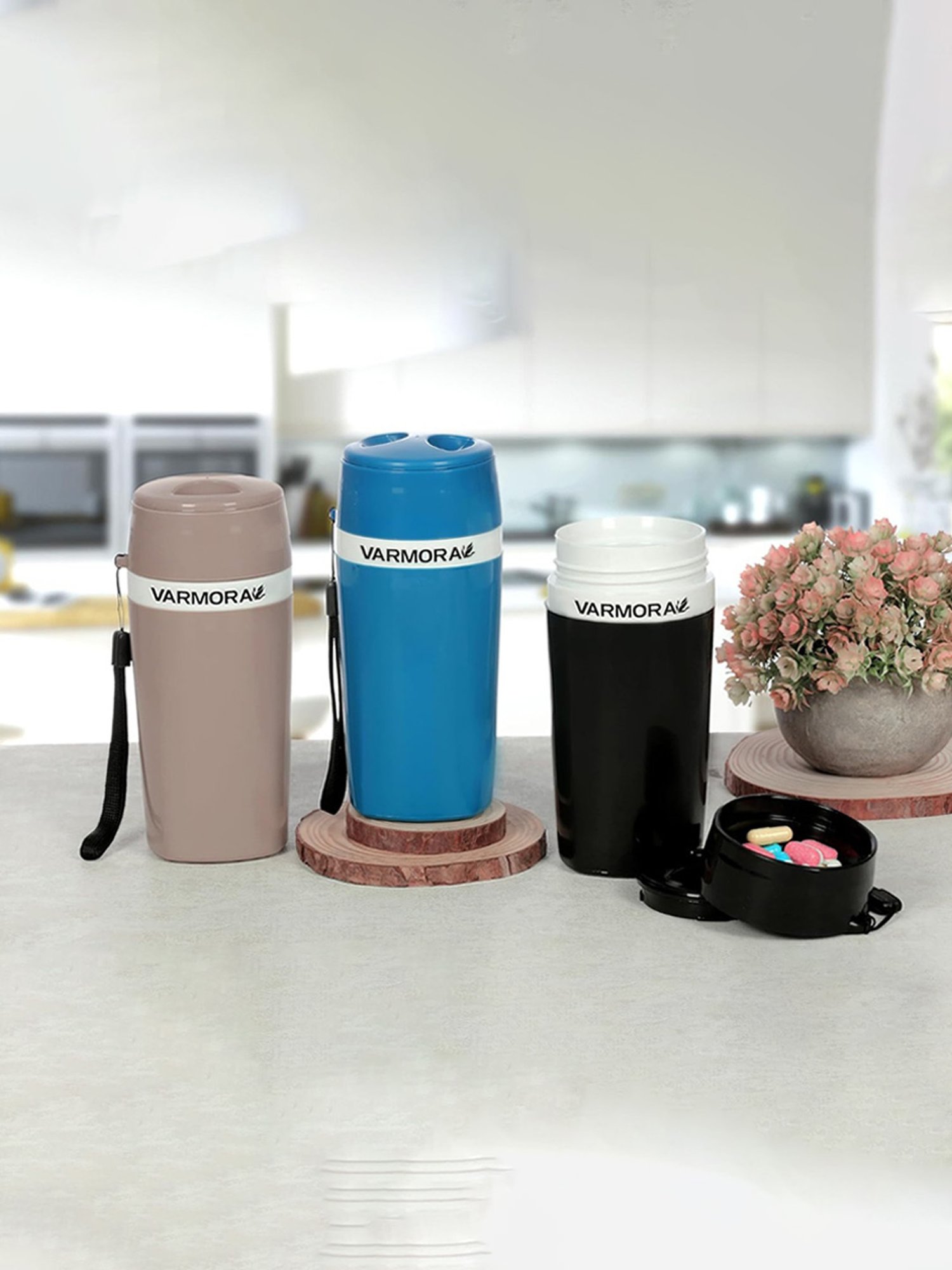 Varmora Aqua Black Stainless Steel Travel Water Bottle- 300 ml