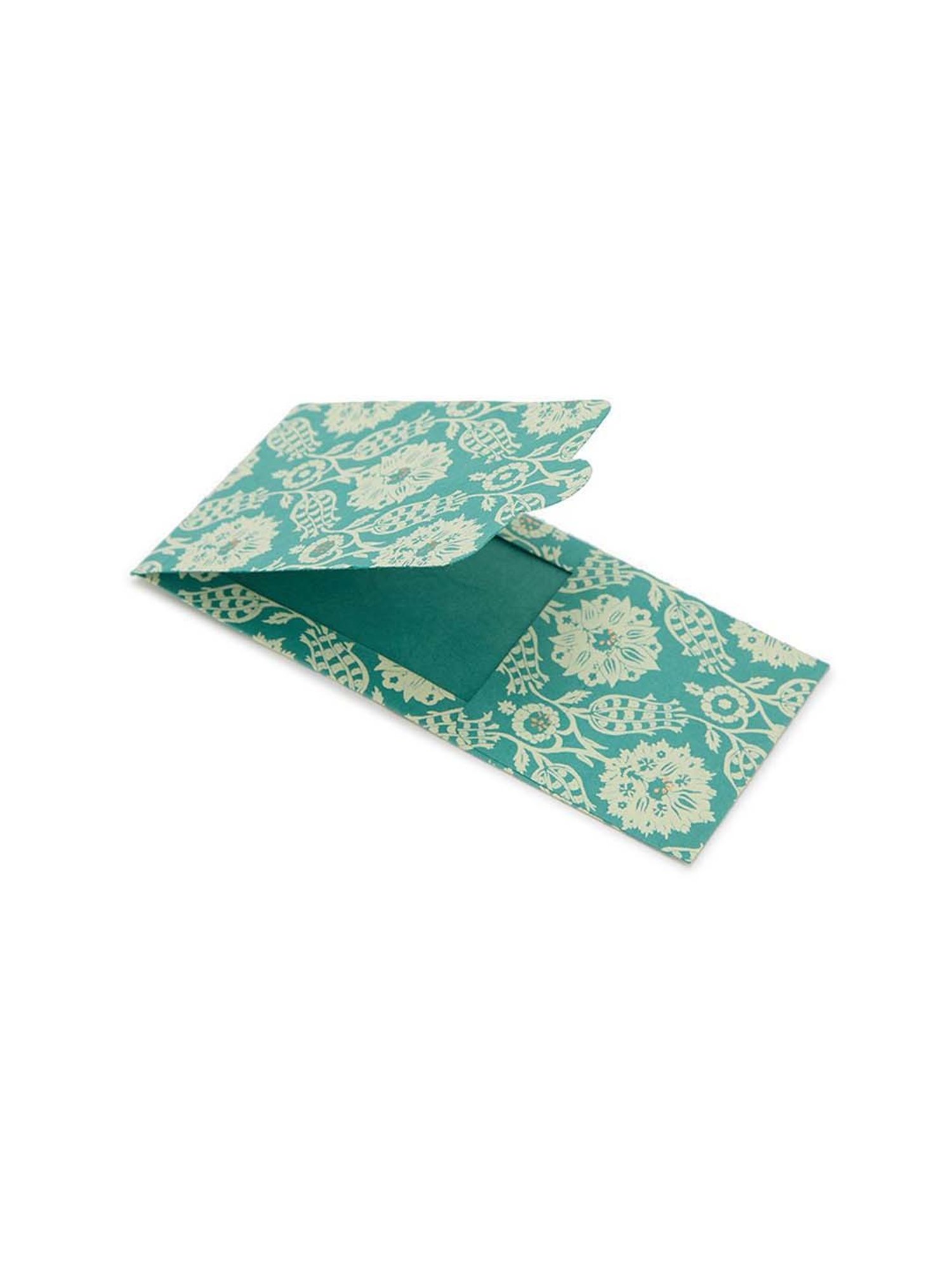 Fabindia Home Teal Paper Printed Sarkhaab Envelope - Set of 5