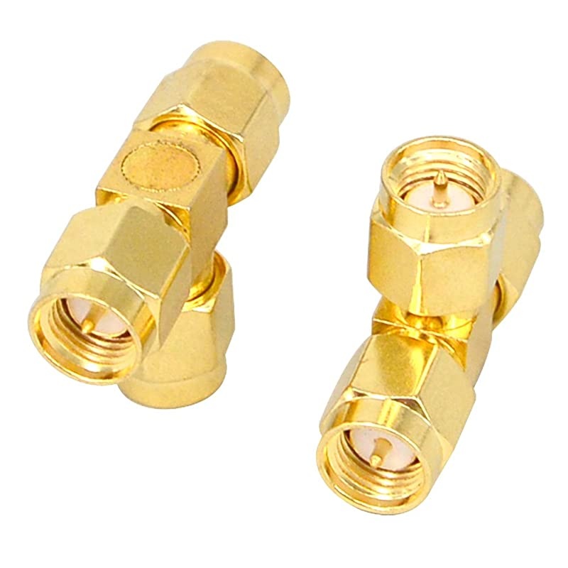 Coax Adapter SMA Male to Dual SMA Male Triple Coaxial Adapter Connector Splitter 3 Way Antenna Converter Pack of 2&hellip;