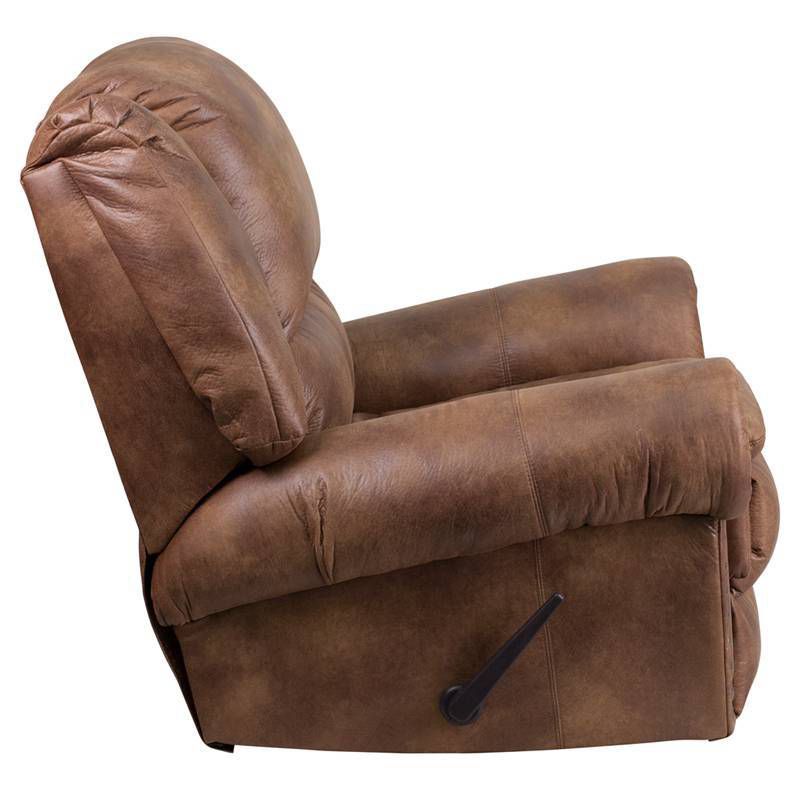 Contemporary Breathable Comfort Fabric Rocker Recliner Almond Brown - Riverstone Furniture Collection