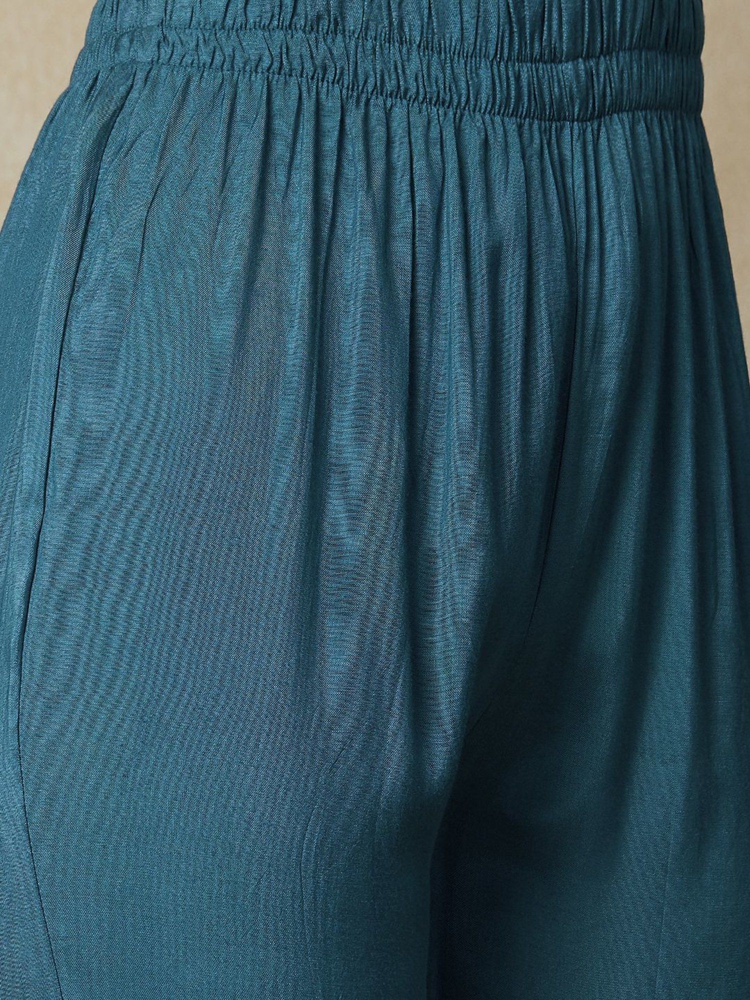 Fashor Teal Blue Printed Kurta Pant Set With Dupatta