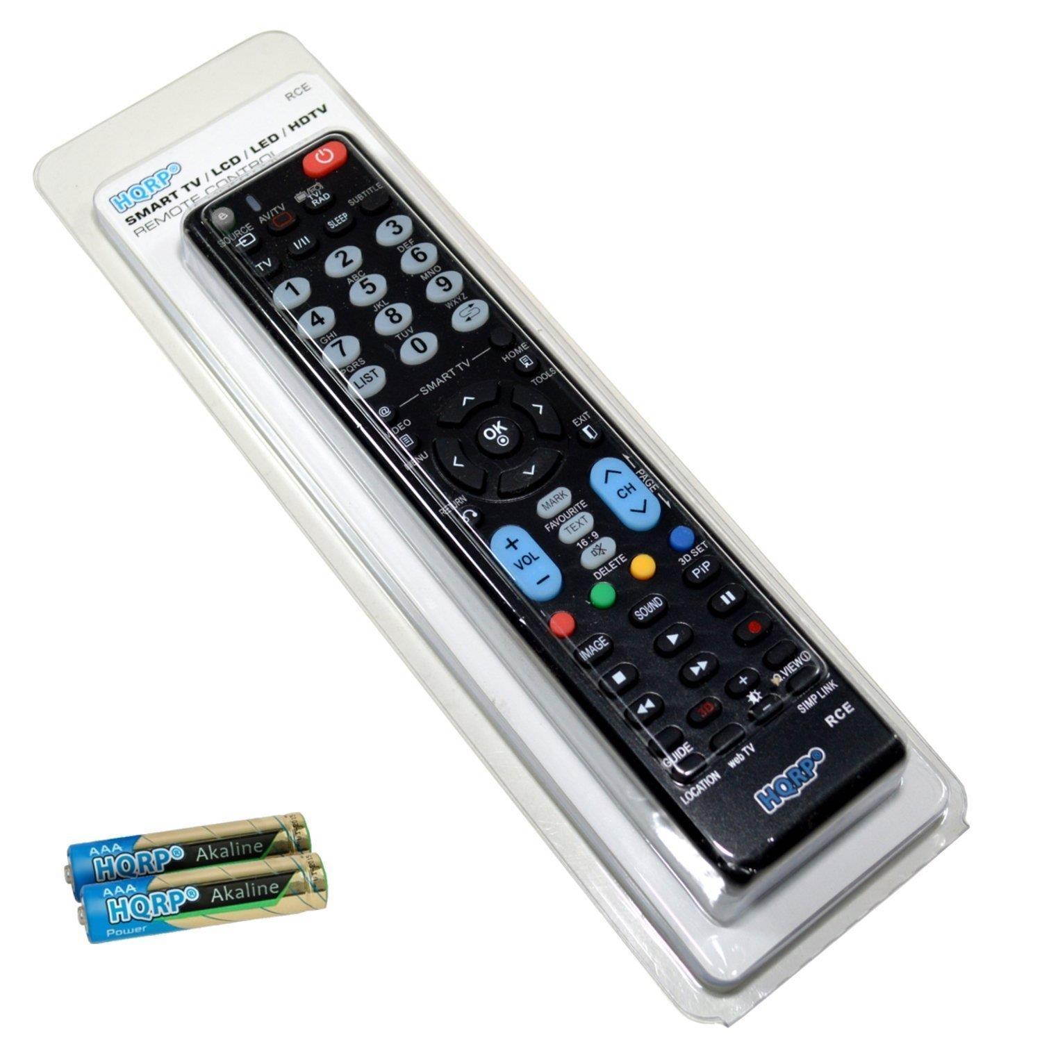 HQRP Remote Control for LG 32LP2DC 32LX1D 32LX2D 32LX3DC 32LX3DCS 32LX4DC 32LX4DCS 32PC5DVC 37LB1DA LCD LED HD TV Smart 1080p 3D Ultra 4K + HQRP Coaster