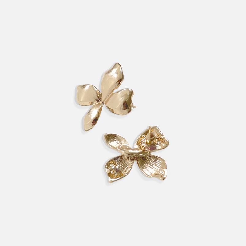 Sanctuary Project Statement Flower Stud Earrings Gold