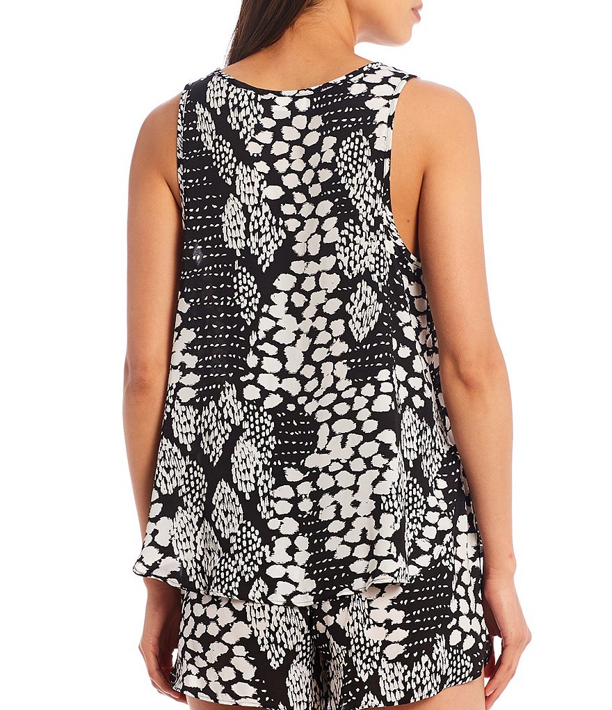 VAN WINKLE & CO. Animal Print Coordinating Satin Sleep Tank