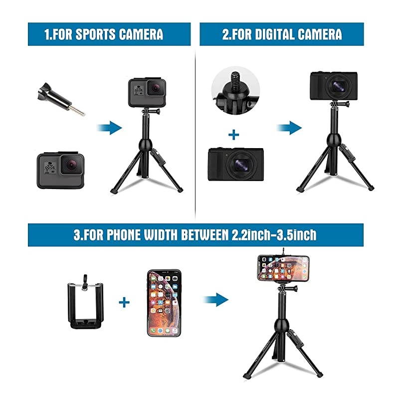 Stick Tripod AllinOne 45 Extendable Phone Tripod Stand Stick with Wireless Remote Compatible for iPhone 11 Pro XS Max XR X SE 8 7 6S Plus Android Samsung Galaxy S10 S9 OnePlus Gopro