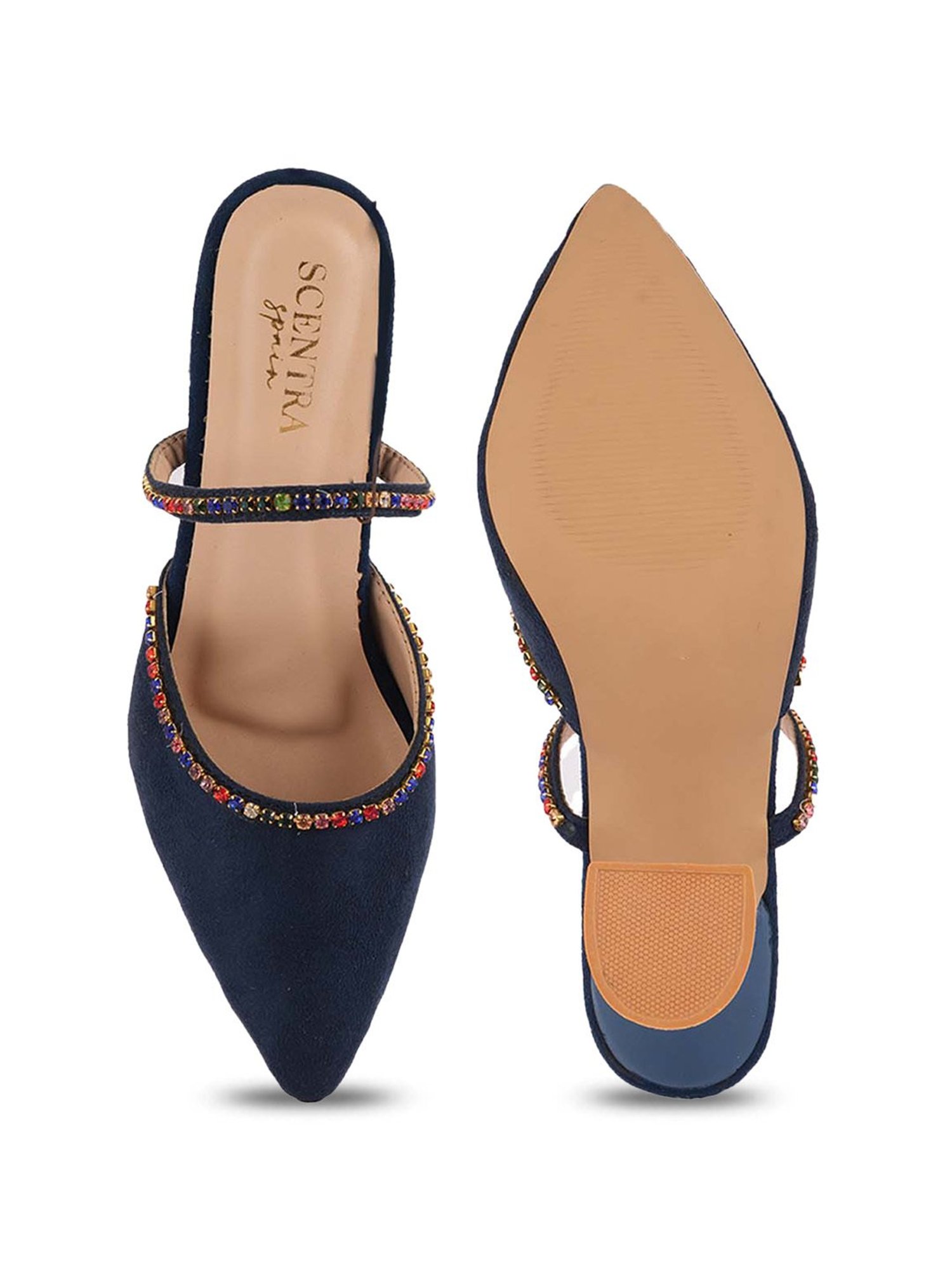 Scentra Women's Blue Mule Shoes