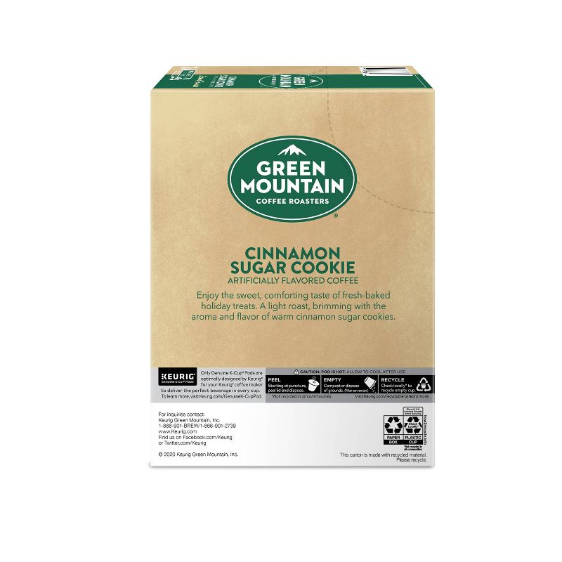 24ct Green Mountain Coffee Cinnamon Sugar Cookie Keurig K-Cup Coffee Pods Flavored Coffee Light Roast