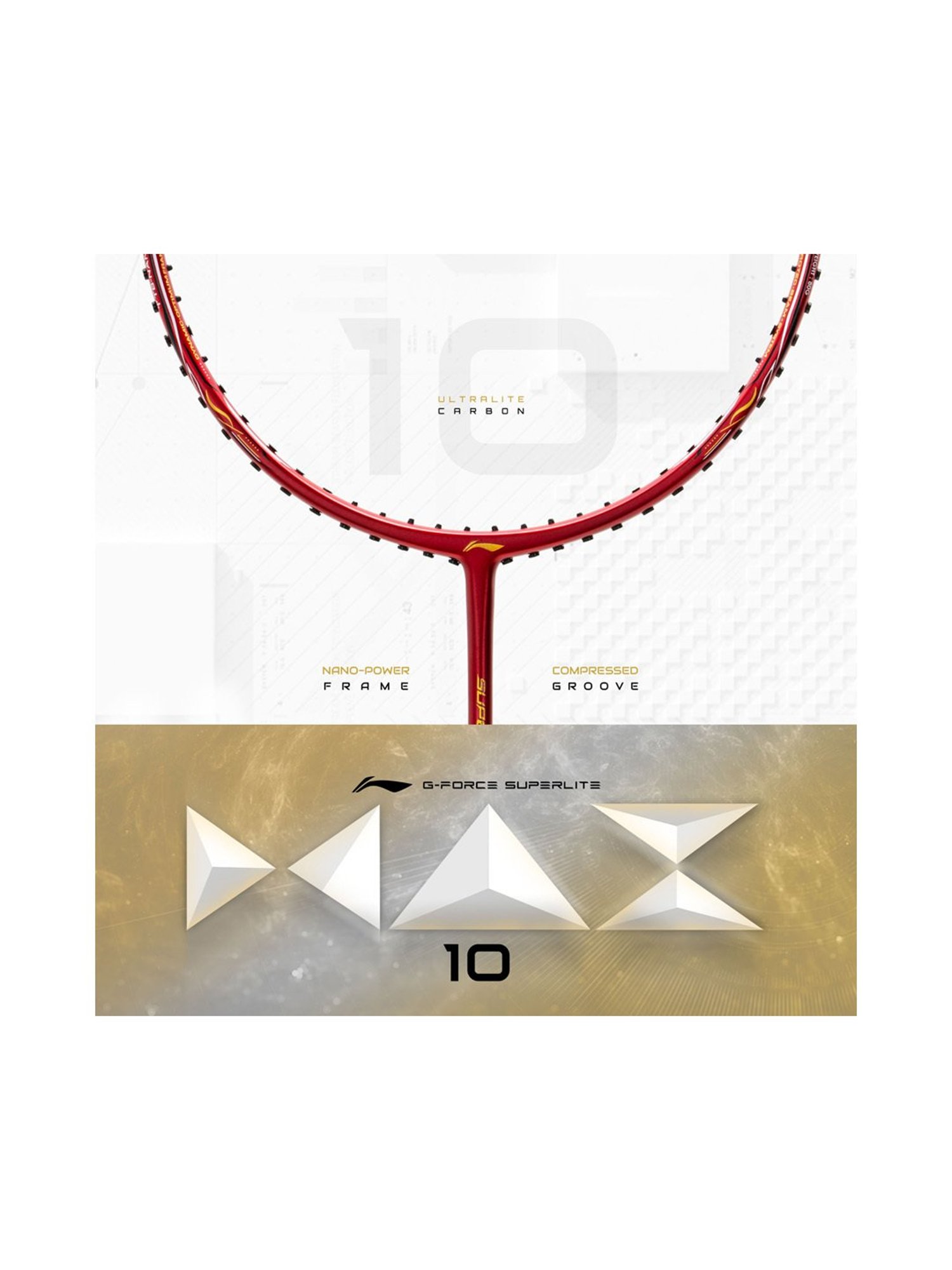 Li-Ning G-Force Superlite Max 10 Badminton Racket (Red) Size - Medium