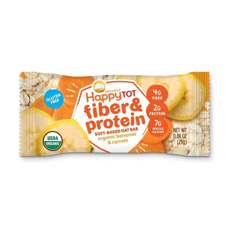 HappyTot Fiber & Protein Organic Bananas and Carrots Soft-Baked Oat Bar - 5ct/0.88oz Each