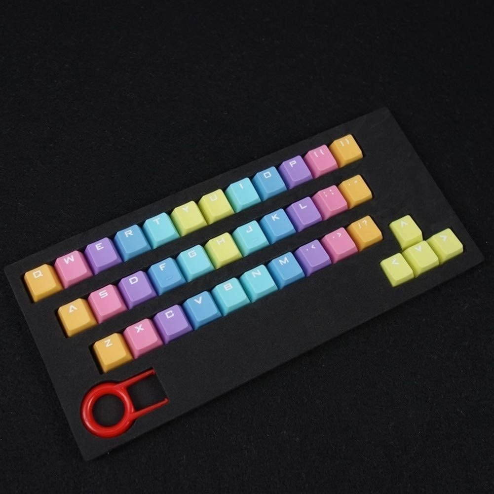 youyu6-2o521 Keycap Set 37 Keys/Set Key Cover Mechanical Keyboard Colorful Height ABS Light Color Gradual Color Change Double Dip-dye Key Caps for Keyboard (Colore : Colore rosa)