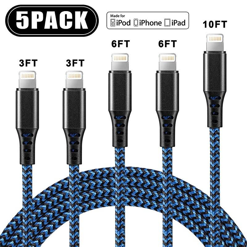 cable apple mfi certified iphone charger 6ft 3pack iphone 11 pro Xs XR X 8 7 6s 6 plus max ipad cord fast usb accessories chargers