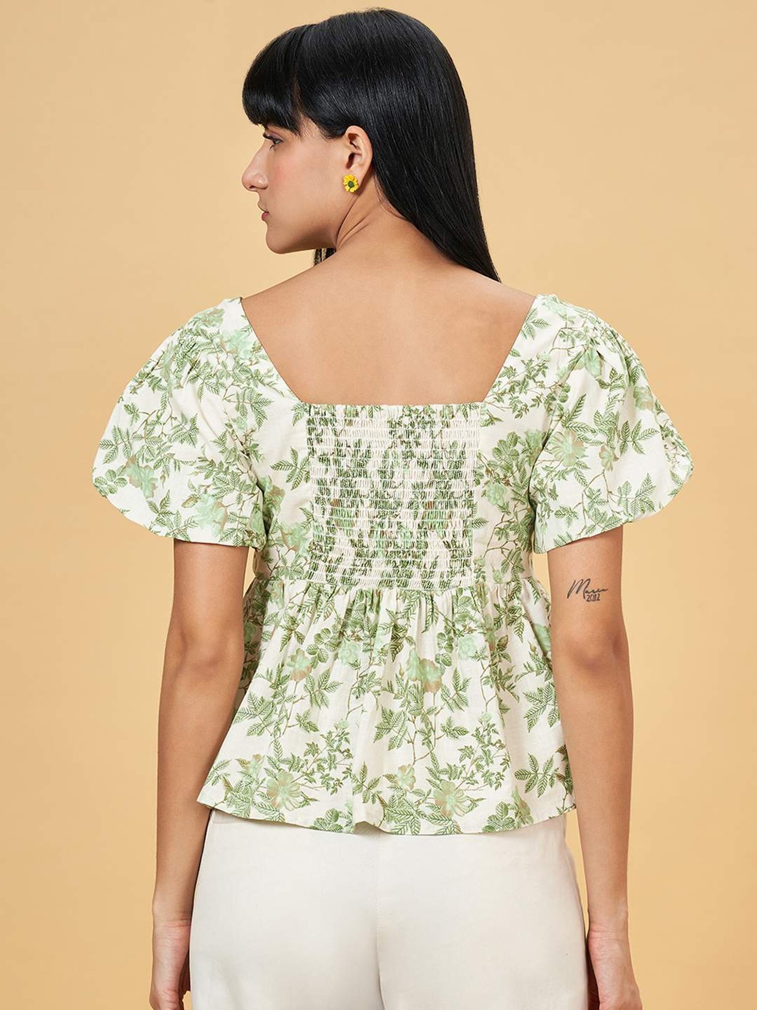 Honey by Pantaloons Whisper White Floral Print Top