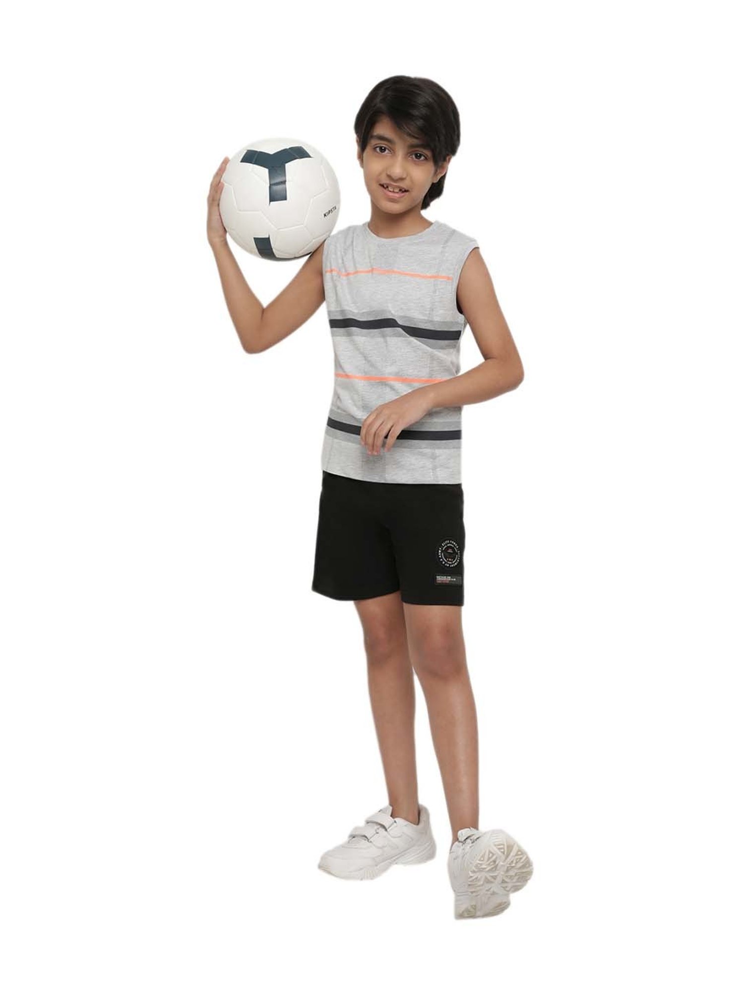 Octave Kids Black Cotton Printed Shorts