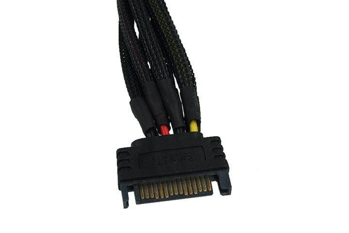 Phobya 5-Pin SATA Power to 2x 5-Pin SATA Power Splitter Cable - 15cm | Black (87291)