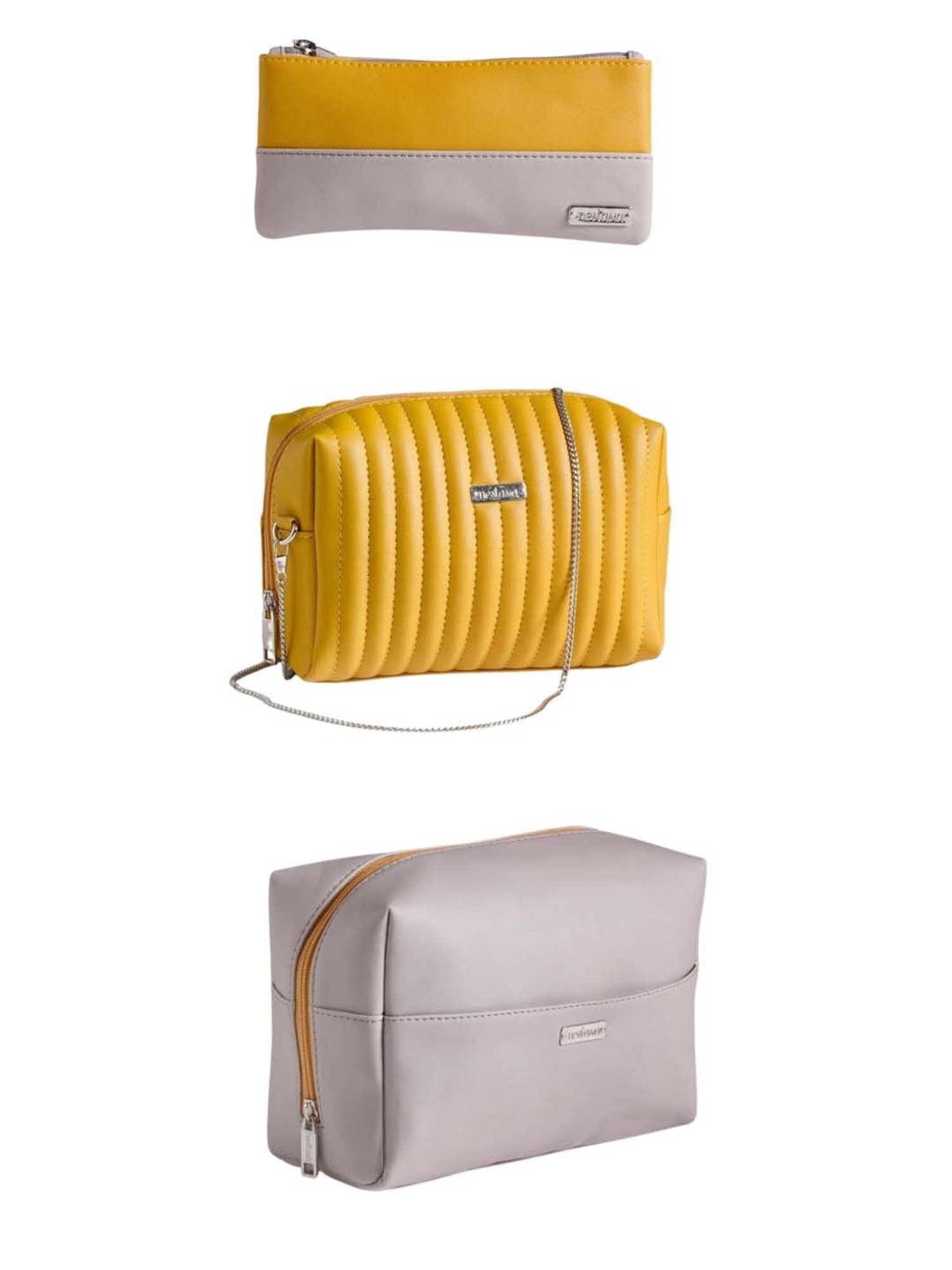 HOSTA HOMES Black Pvc Parachute Material Zipper Bag - Set of 2