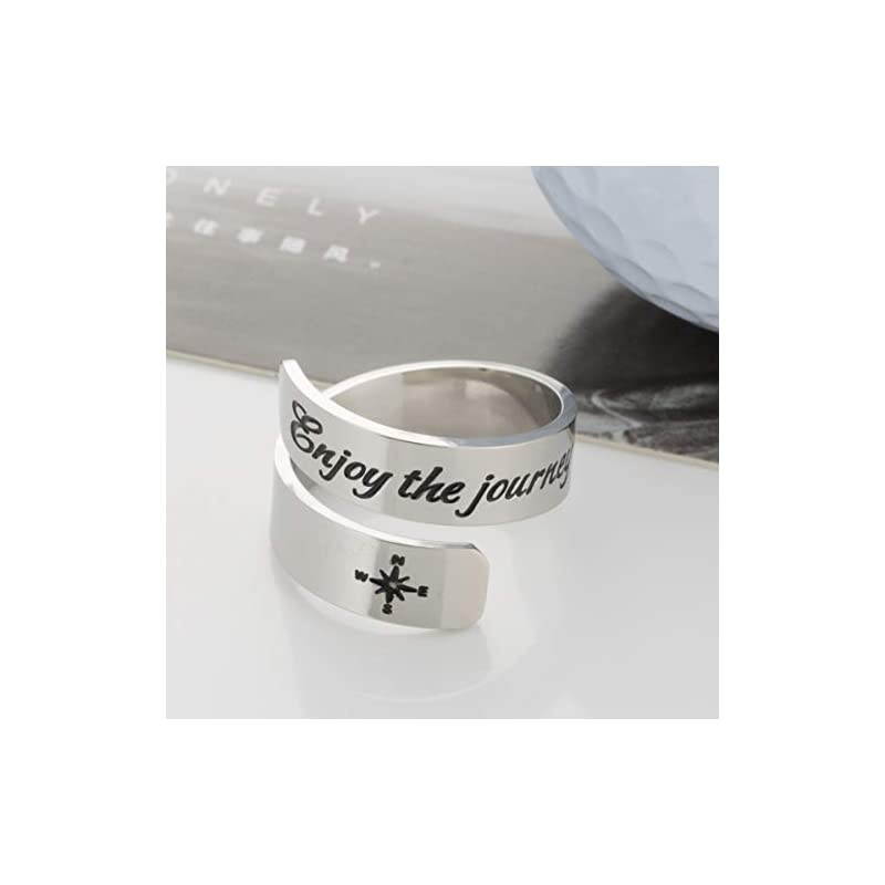 Inspirational Motivational Ring Adjustable Personalized Stainless Steel Spiral Wrap Twist Ring Encouragement Personalized Jewelry Birthday Gifts for Girls