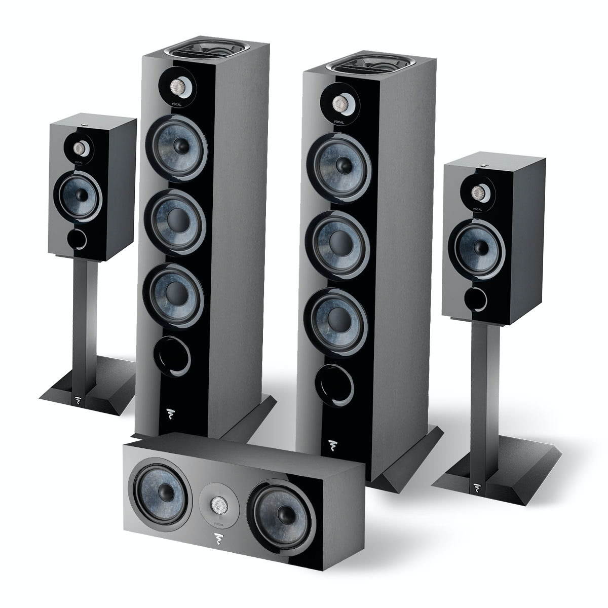 Focal Chora Speaker System with 806ST Speaker Stands (Black)