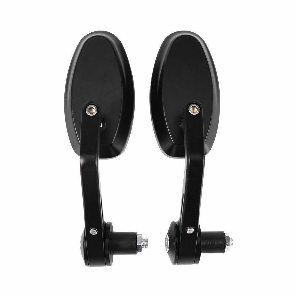 1 Pair Universal 7/8" Bar End Motorcycle Aluminum Side Rearview Mirror Black
