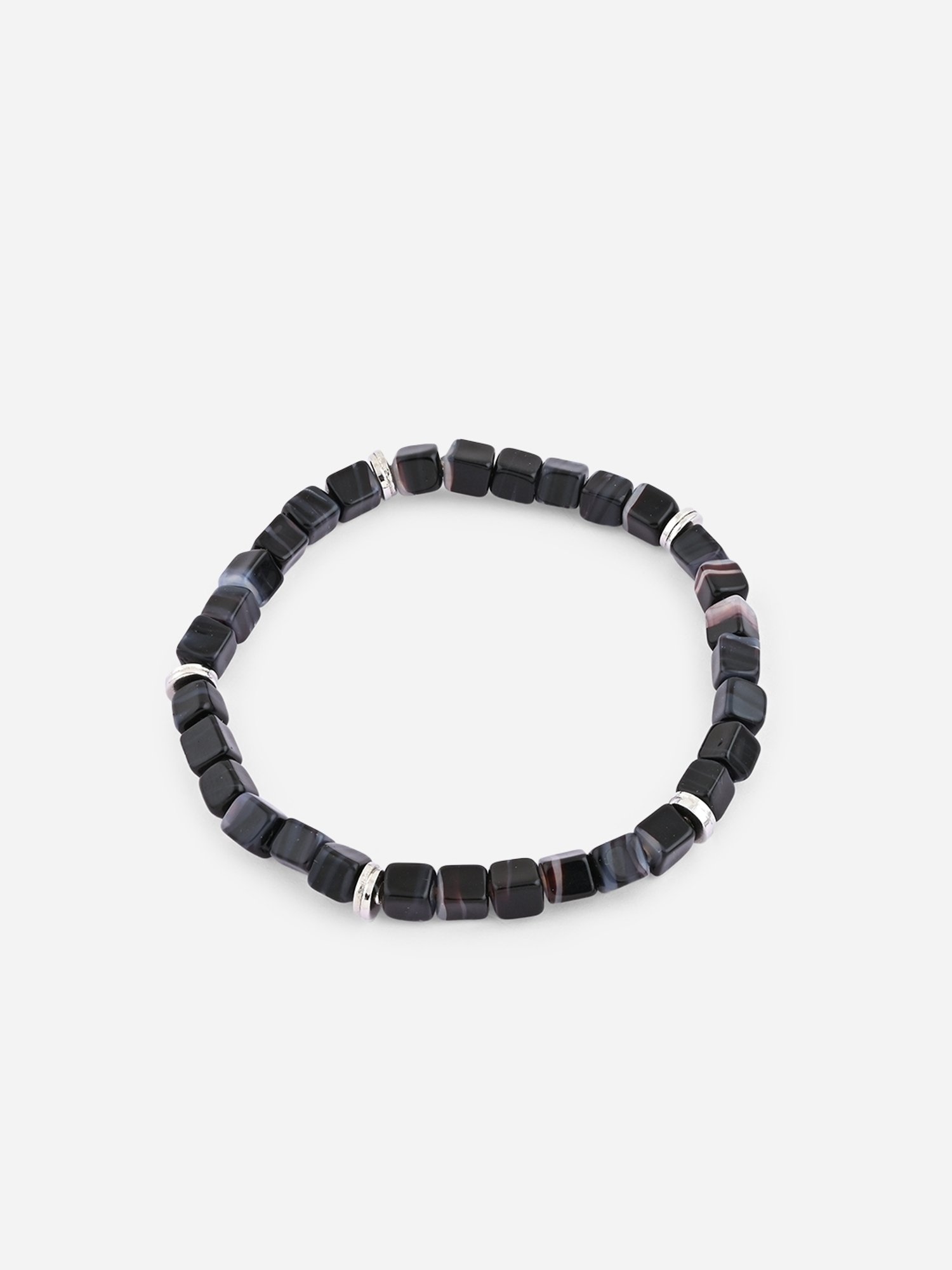 The Bro Code Black & Brown Casual Party Men's Beaded Lion Charm Stack Bracelet - Set of 3