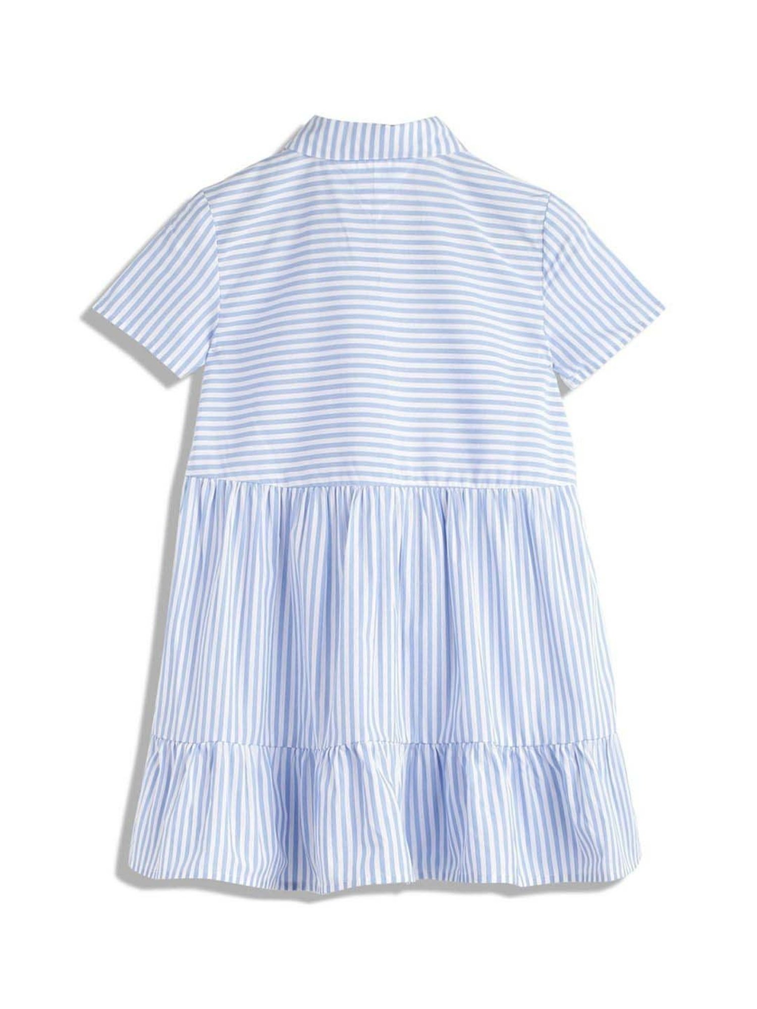 Tommy Hilfiger Girls Blue Solid Relaxed Fit Casual Dress