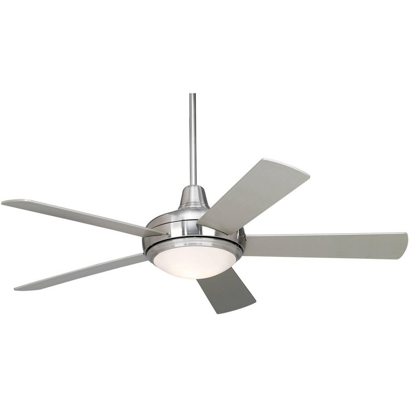 52" Casa Vieja Modern Ceiling Fan with Light LED Dimmable Remote Brushed Nickel Silver Blades for Living Room Kitchen Bedroom